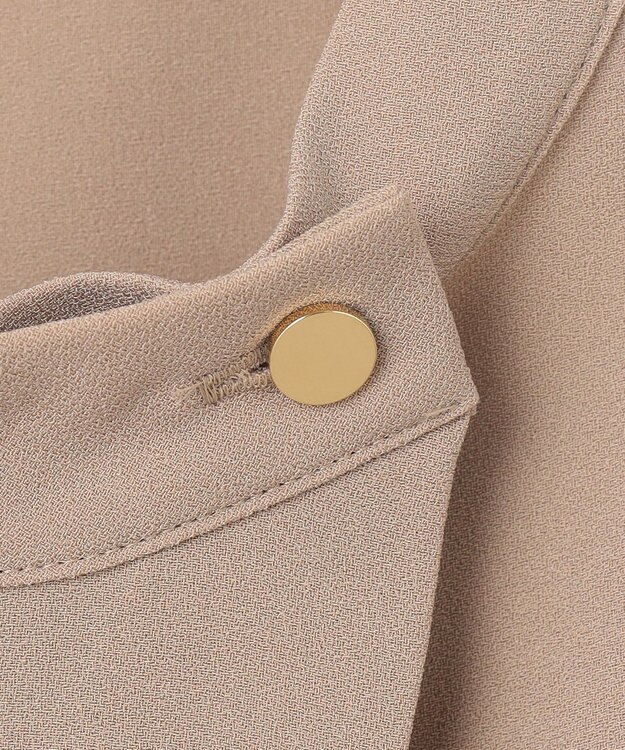 BEIGE， 【洗える】FLEUR / フロントボタンノースリーブブラウス Beige