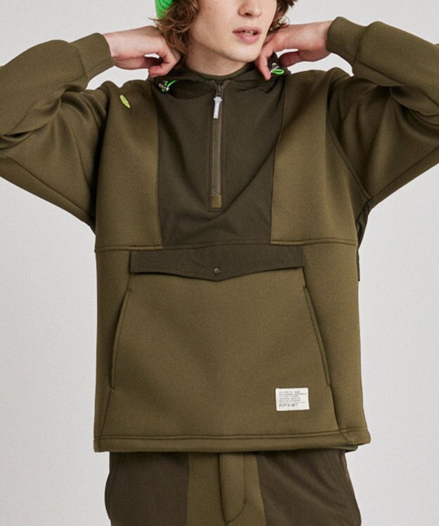 PW CIRCULUS 【MEN】NEW ダンボール デタッチャブルフーディー カーキ系