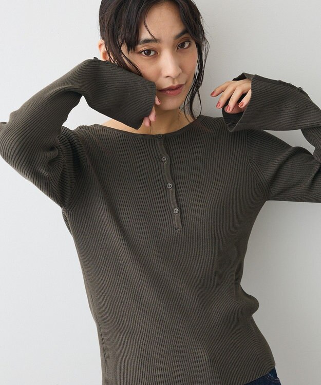 CRAFT STANDARD BOUTIQUE ヘンリーネック袖フレアプルオーバー Gray