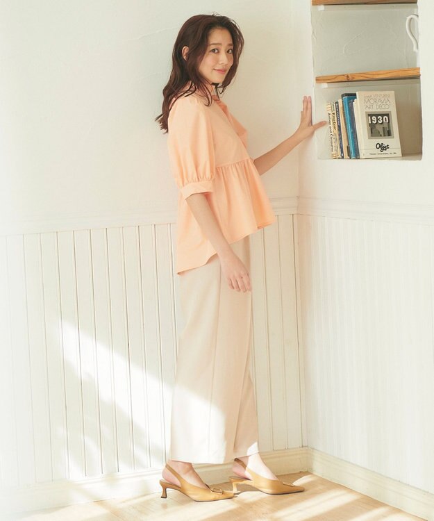 Feroux サスペンダー付きハイウエスト パンツ ベージュ系