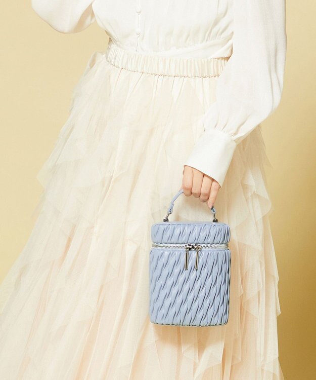 LA BAGAGERIE 【MONICA】ランダムプリーツバニティバッグ ブルー