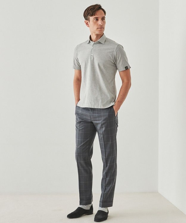 GOTAIRIKU 3年連続売上NO1/キングサイズ登場【仕事で着られる】キレイめ 鹿の子 BIZ ポロシャツ ライトグレー