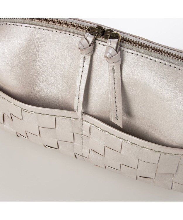 UNBILLION ピークスピーク PEAKS PEAK / 牛革レザーメッシュボディショルダー シルバー