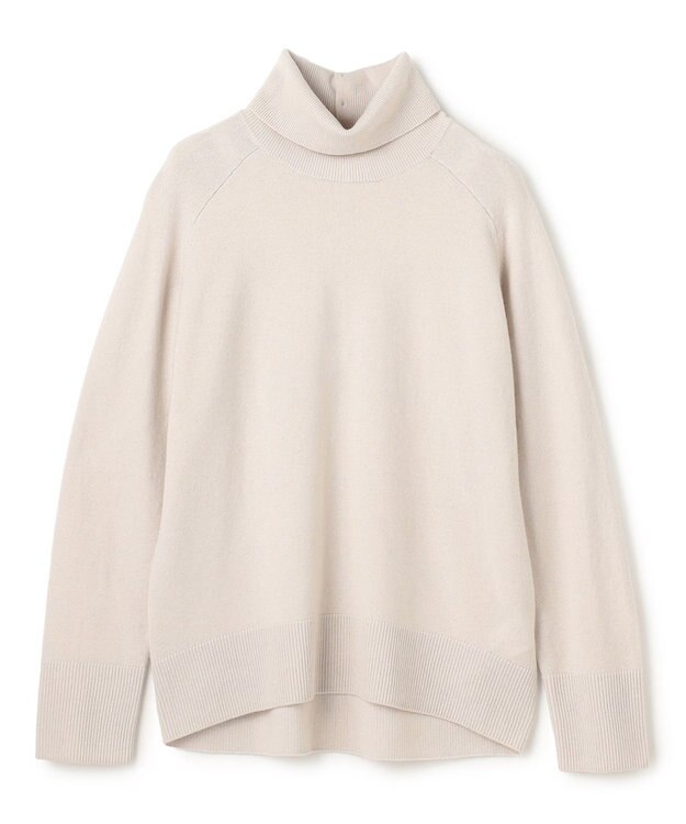 UNFILO カシミヤビスコース ニットタートル グレージュ