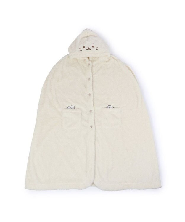 Mother garden あったか 袖なしケープ 《しろたん＆羊》レディース フリーサイズ ホワイト