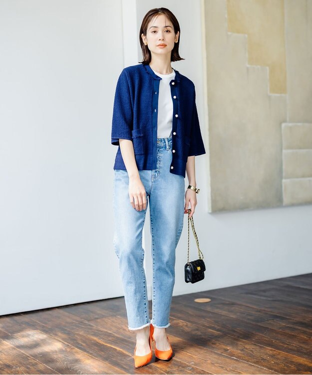 組曲 【洗える・アンサンブル対応】MINAノースリーブ ニット アイボリー系