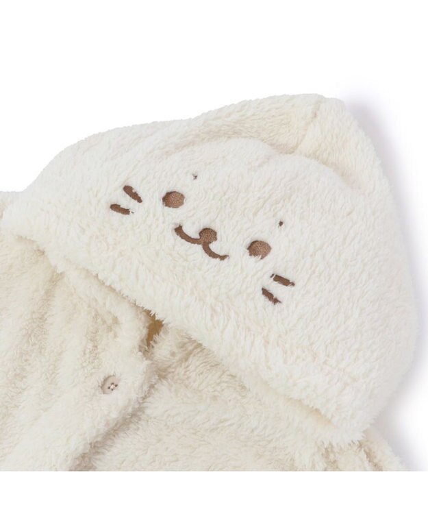 Mother garden あったか 袖なしケープ 《しろたん＆羊》レディース フリーサイズ ホワイト