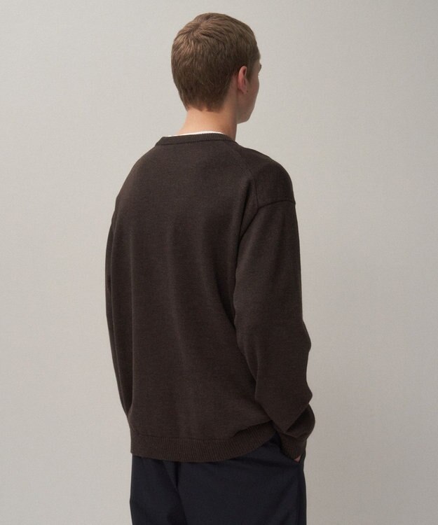 ATON WOOL WASHI | クルーネックセーター - UNISEX BROWN TOP