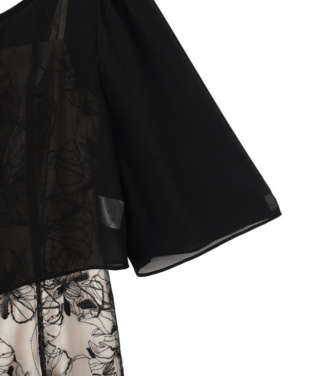 YECCA VECCA 【2点SET】フラワー柄スパンコール刺繍ドレス Ivory