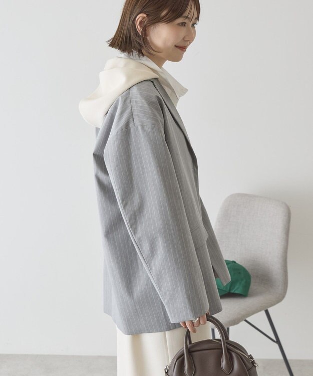 AMERICAN HOLIC オーバーサイズテーラージャケット Stripe Gray