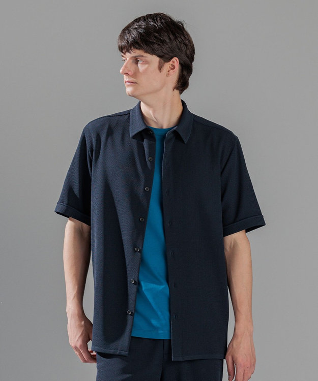 JOSEPH HOMME 【LEON 掲載】ソフトタックジャージー　半袖シャツ ネイビー系