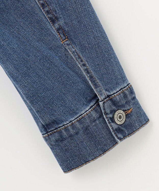 ANY 【洗濯機可能・ストレッチ】ノーカラー デニムジャケット フェードインディゴ