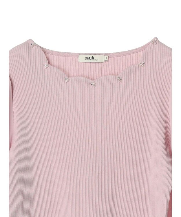 earth music&ecology スカラップビジュープルオーバー Pink