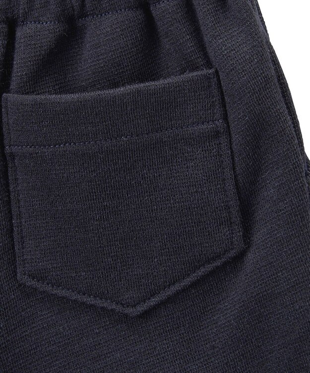 MIKI HOUSE HOT BISCUITS 【ミキハウス】【95-130cm】 ポンチジャージ素材のハーフパンツ(ひざ上丈) 紺