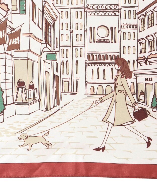 MOONBAT 【日本製】ダックス (DAKS) 長傘 街並みカラープリント レッド