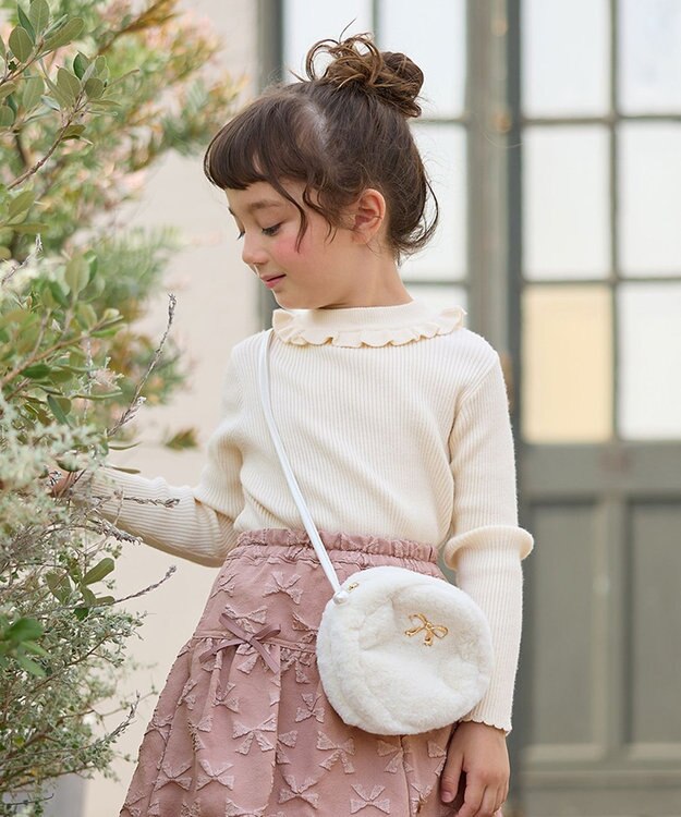 ANY KIDS フェイクファーポシェット ホワイト