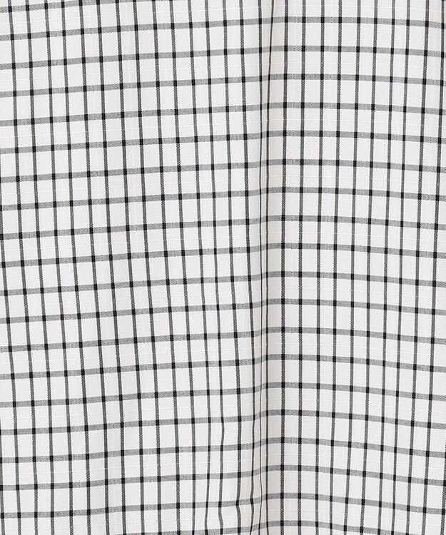 J.PRESS LADIES 【洗える】 セルロースチェック スタンドカラー ブラウス ブラック系3