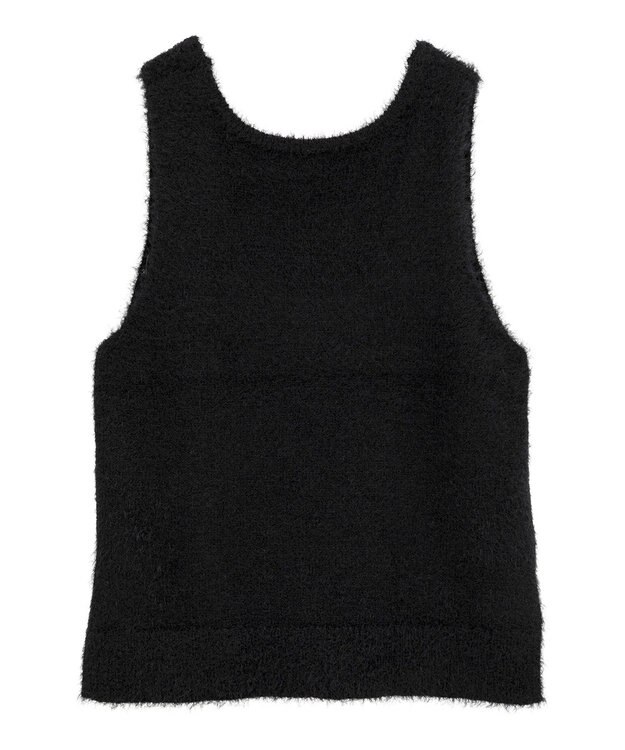 earth music&ecology フェザーUネックニットベスト Black
