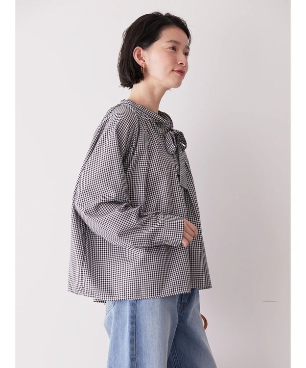 AMERICAN HOLIC イージーケア２ＷＡＹボウタイブラウス Gingham Check