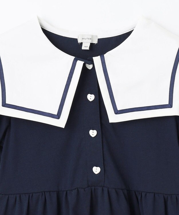 ANY KIDS セーラーカラー ワンピース ネイビー