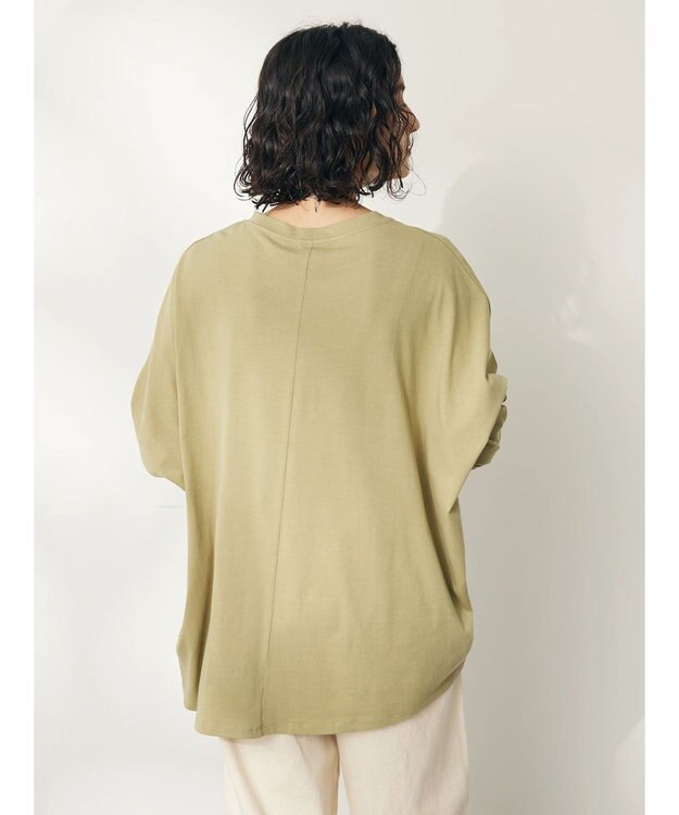 CRAFT STANDARD BOUTIQUE シルケット天竺　フロントギャザーＢＩＧ　Ｔｅｅ　Ｌ／Ｓ Light Khaki