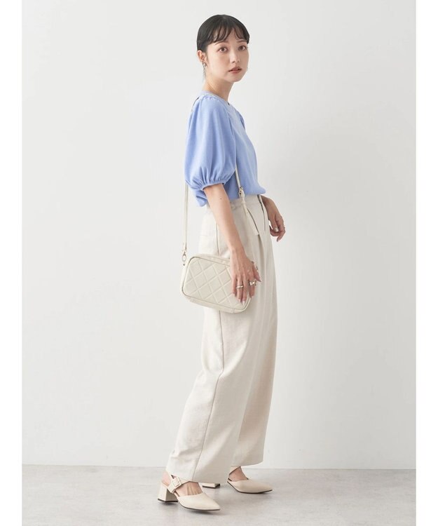 earth music&ecology パフスリーブプルオーバー Blue