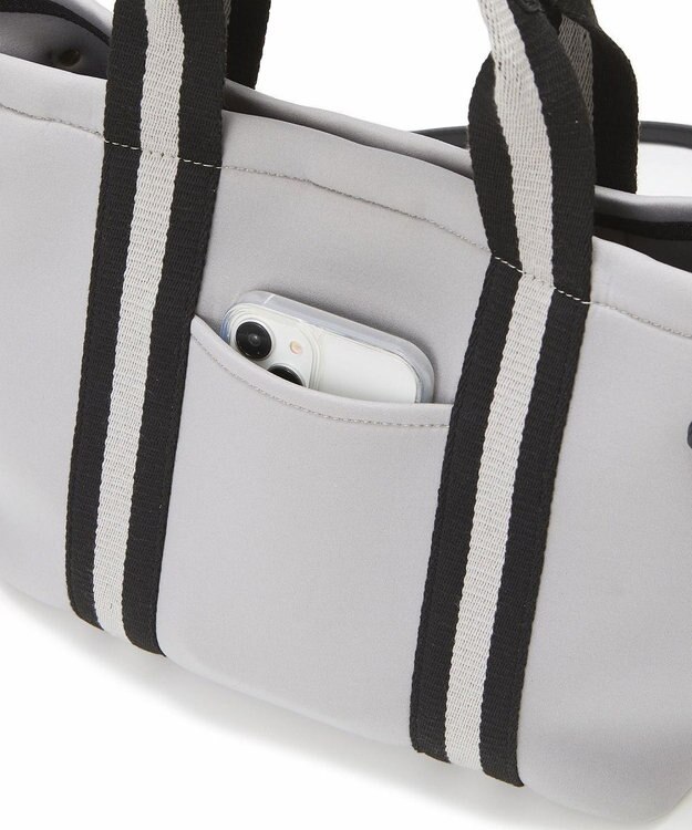 TOPKAPI 【新色追加】【TREASURE TOPKAPI】ネオプレン フロントポケット 2way ショルダー付き ミニトートバッグ グレー