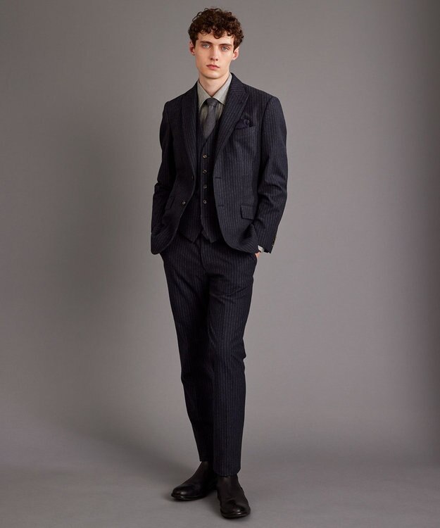 JOSEPH ABBOUD 【日本製】ウールシルクソリッド ネクタイ ライトグレー系