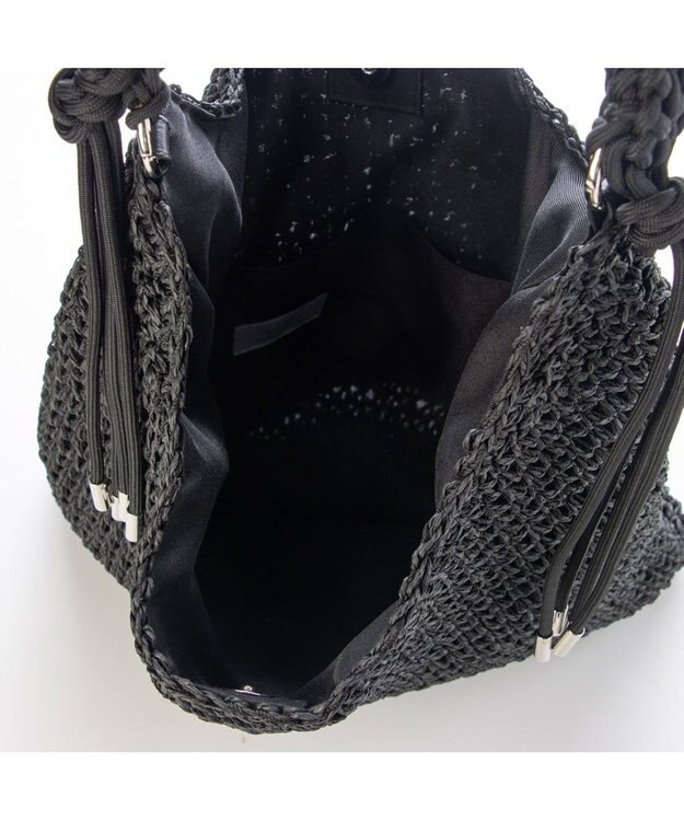 UNBILLION カシュカシュ cachecache / パラコードハンドルクロッシェトート カゴバッグ ブラック