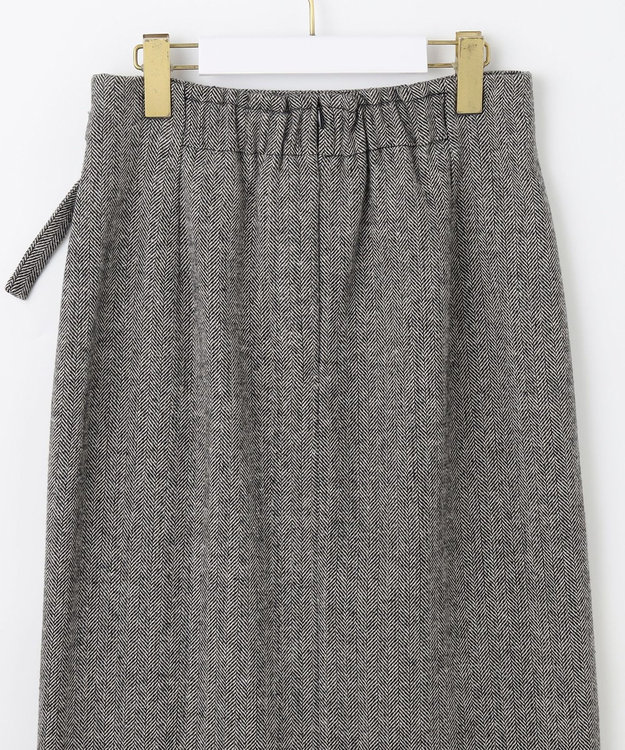 ANY SIS シアーコンビヘリンボーン スカート ブラック系