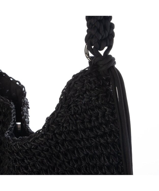 UNBILLION カシュカシュ cachecache / パラコードハンドルクロッシェトート カゴバッグ ブラック