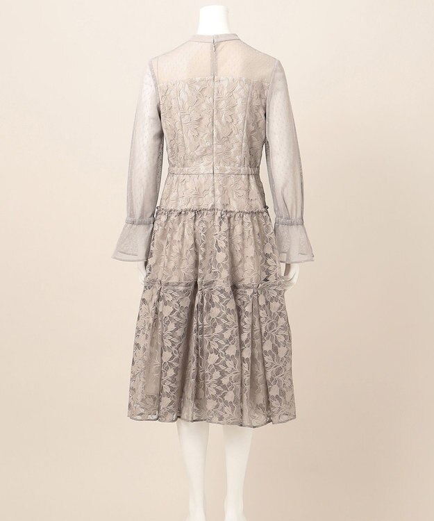 23区 【APPLAUDIR】レース 切替 ドレス グレージュ系