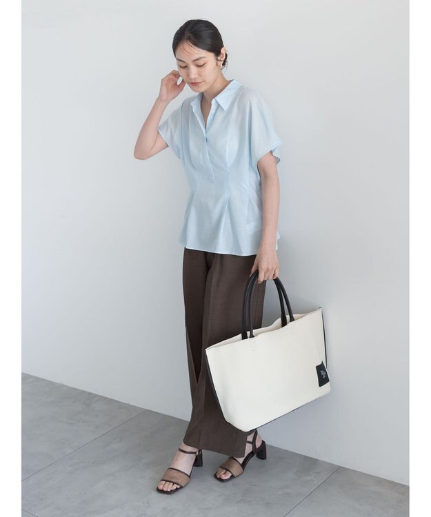 Te chichi タックブラウス サックスブルー