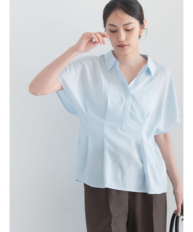 Te chichi タックブラウス サックスブルー