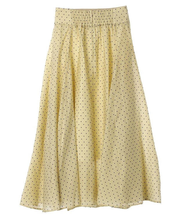 Green Parks AnriettMusee ドットフレアーロングスカート Lime Green