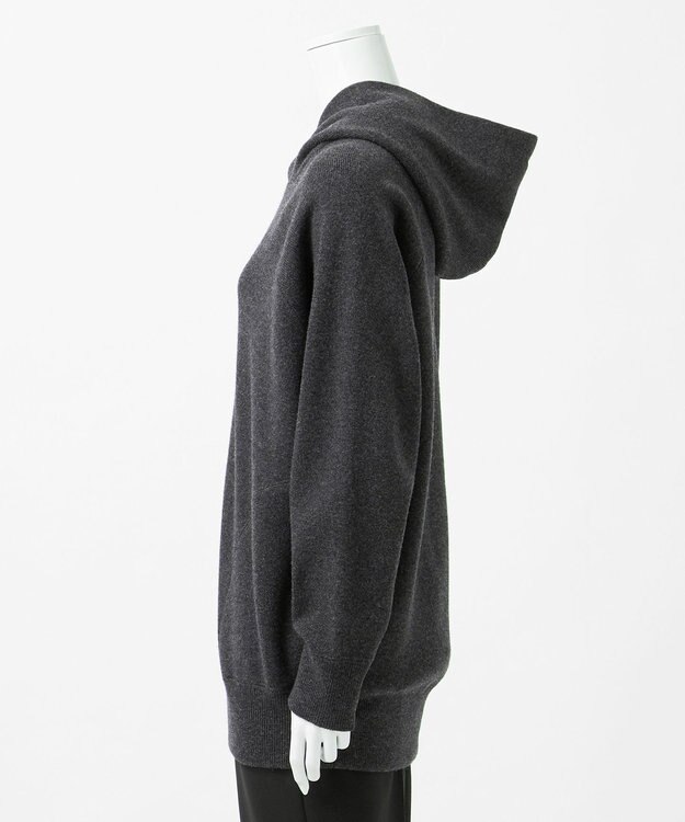 23区 S 【R(アール)】マイクロンメリノウール ニットフーディー チャコールグレー系
