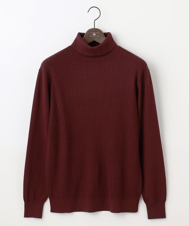 JOSEPH ABBOUD 【洗える/チクチクしない/3シーズン対応】SNOWY タートルネック ニット ワイン系