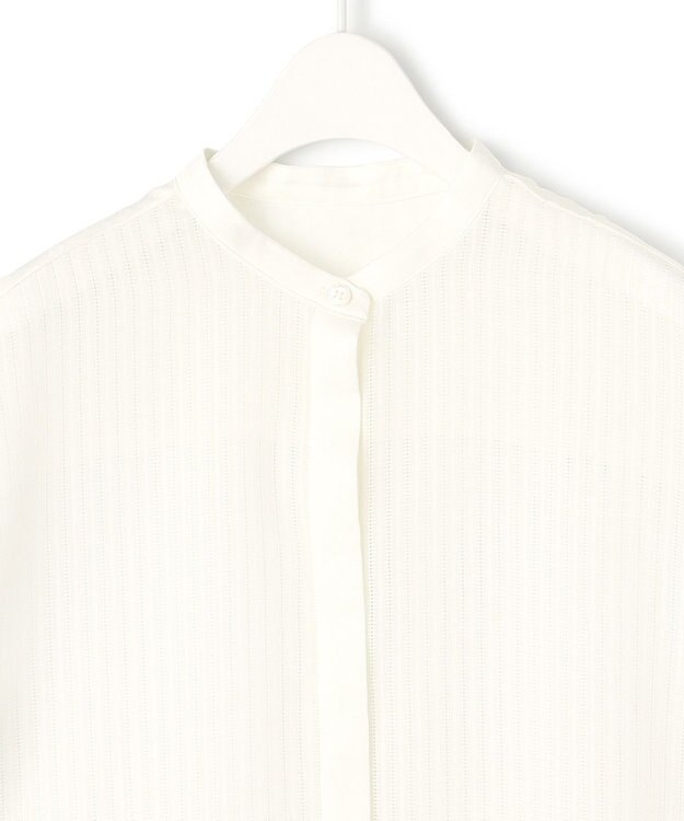 ICB 【洗える】 カラミストライプ ブラウス オフホワイト系