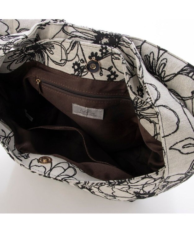 UNBILLION カシュカシュ cache cache / フラワー＆アニマル柄ワンハンドルバッグ アイボリー