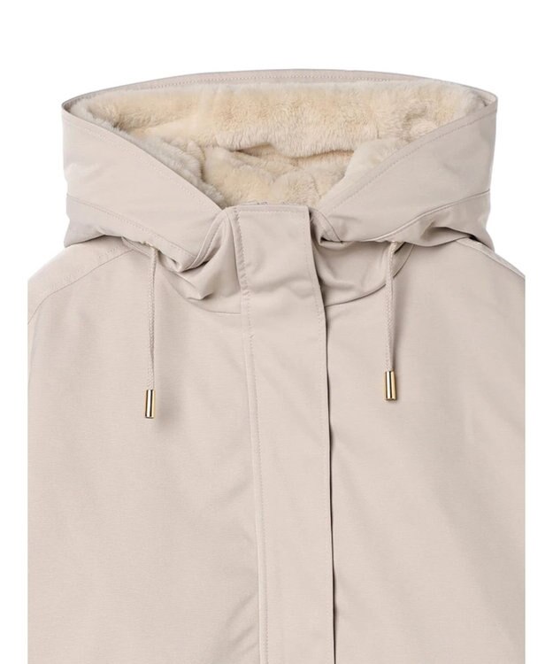 earth music&ecology マルチウェイマウンテンパーカー（ファー） Beige
