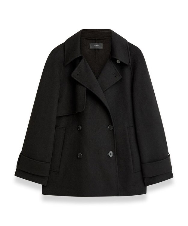JOSEPH ダブルフェイスカシミヤ　ショートコート Black