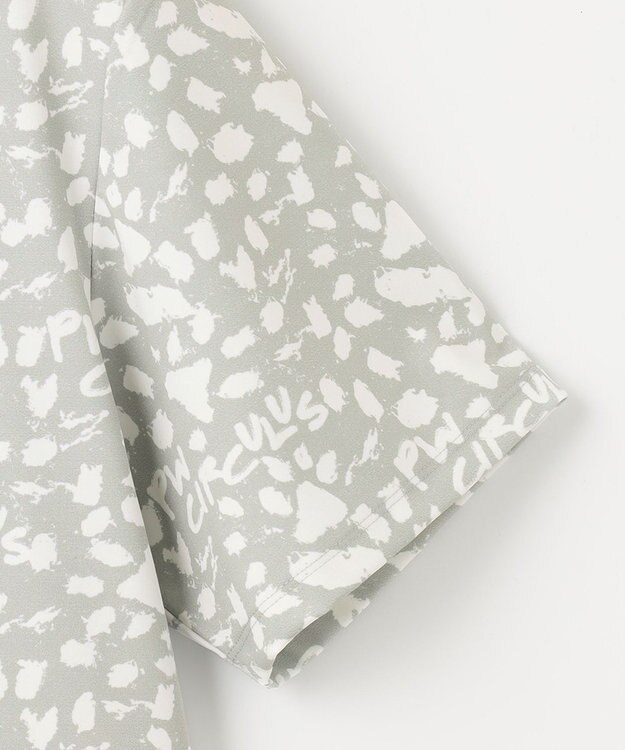 PW CIRCULUS 【MEN】【ストレッチ】アニマルプリント ロゴ モックネック シャツ ホワイト系5