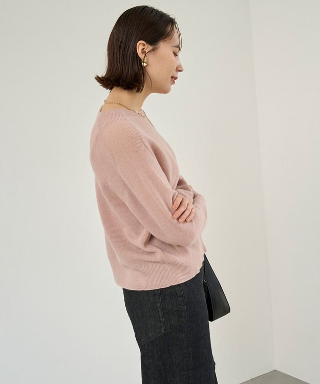 UNFILO ファインアルパカ クルーネック ピンク