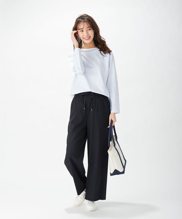 J.PRESS LADIES 【洗える】T／Rアルデンテツイル パンツ スモーキーグリーン系