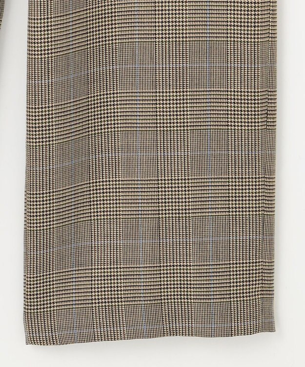 J.PRESS LADIES S モナベールツイル チェック ワイド パンツ ブラウンチェック系