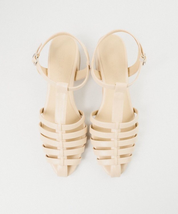 BONTRE 【PRECIEUX JOUET/プレシュウジュエ】ナローヒールグルカサンダル /008PJ エクリュ