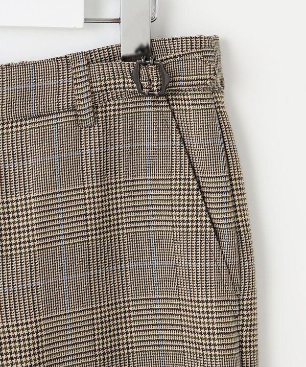 J.PRESS LADIES S モナベールツイル チェック ワイド パンツ ブラウンチェック系