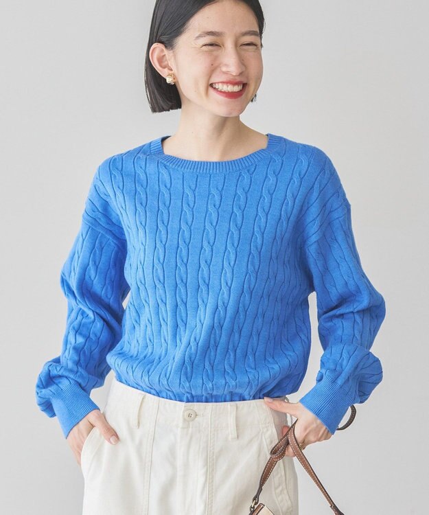AMERICAN HOLIC バイパチケーブルニットプルオーバー Blue
