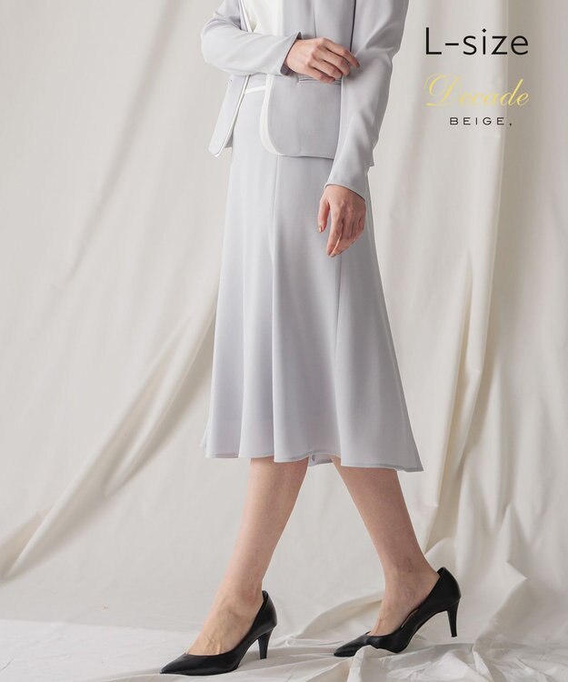 BEIGE， 【L-size】CINDY / フレアスカート Ice blue × White