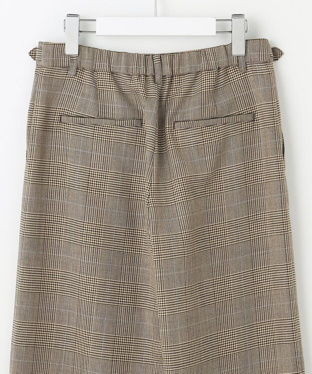 J.PRESS LADIES S モナベールツイル チェック ワイド パンツ ブラウンチェック系